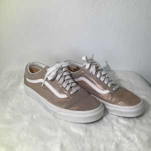 Vans Classic Old Skool low Metallic suede Rose Gold Sneakers Women’s 8
